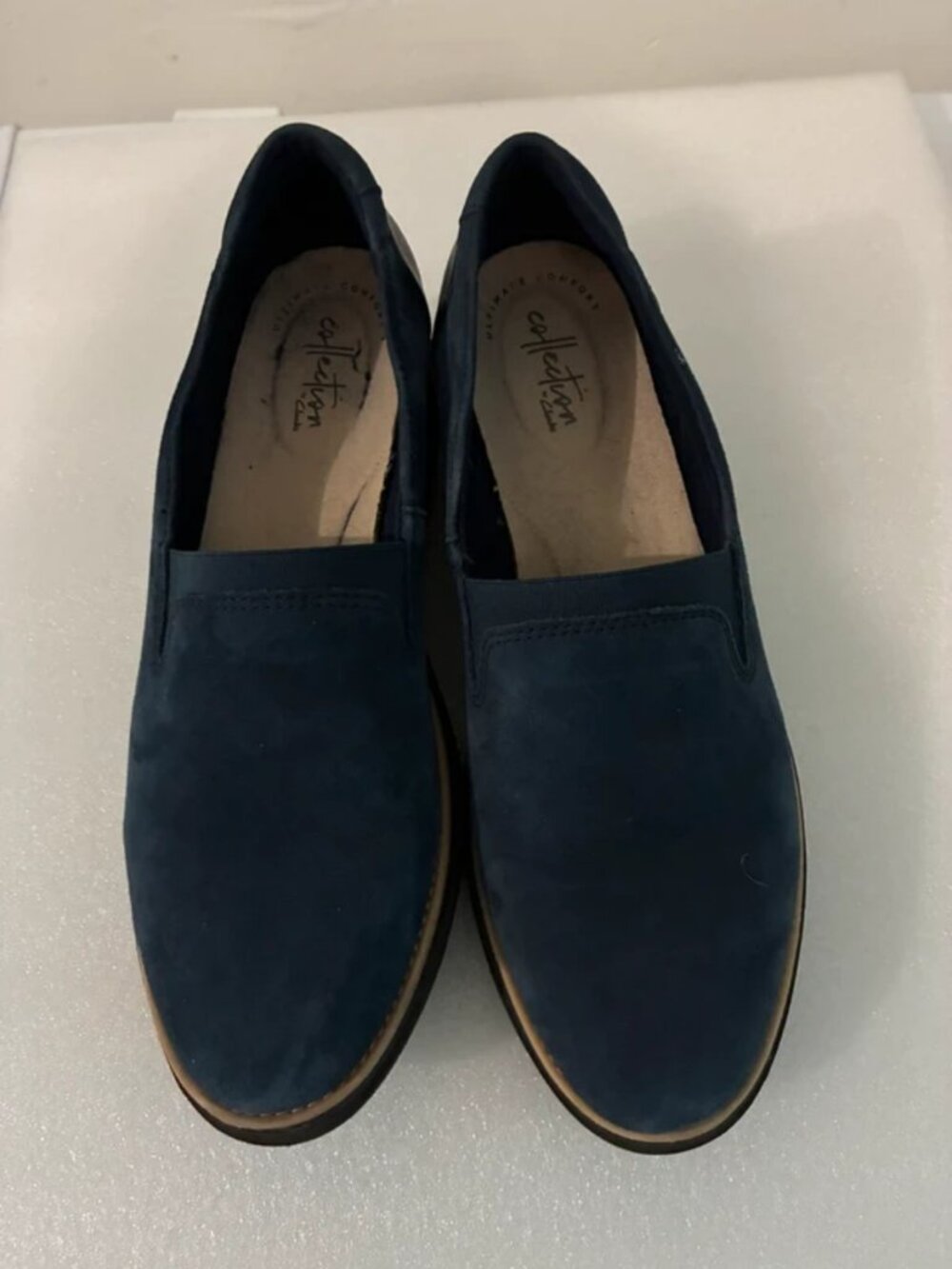 Navy blue Clark collection woman loafers size 9